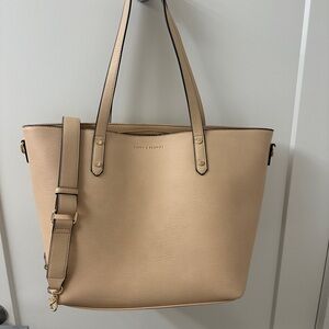 Poppy & Peonies Tan Tote Bag